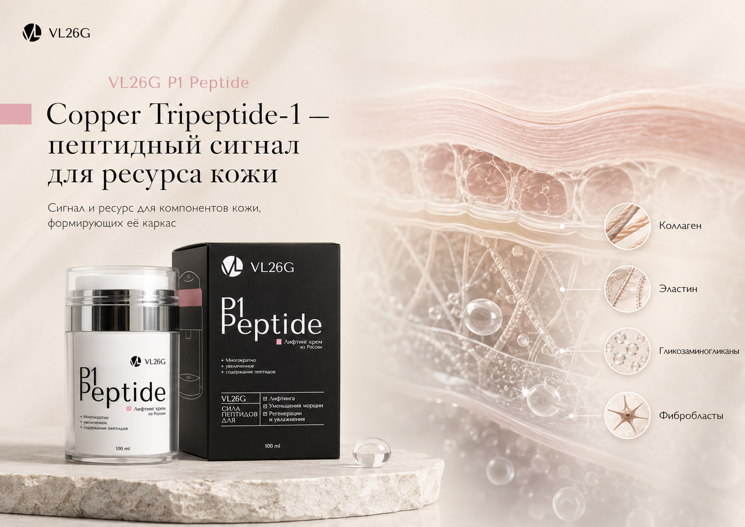 VL26G P1 Peptide — Copper Tripeptide-1 и дермальный матрикс
